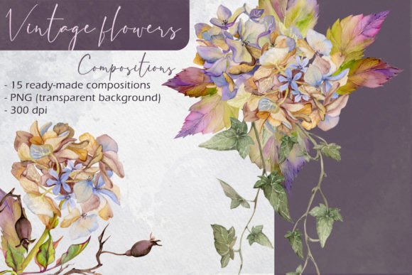 Download Vintage Flower Compositions and Bouquets - Vintage Collection