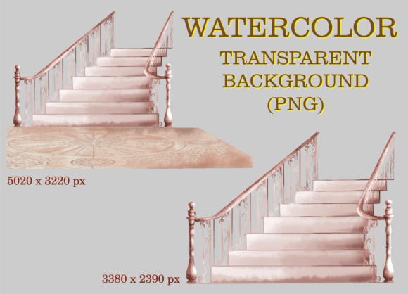 Download Vintage Watercolor Roman Stairs PNG - Vintage Collection