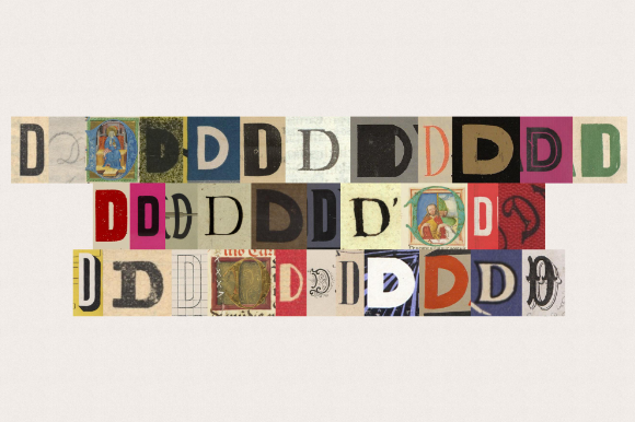Download Vintage, Ephemera Collage Alphabet | D - Vintage Collection