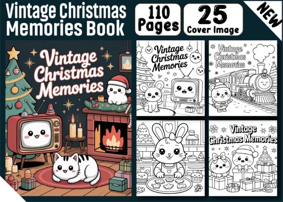 Download Vintage Christmas Memories Coloring Page - Vintage Collection