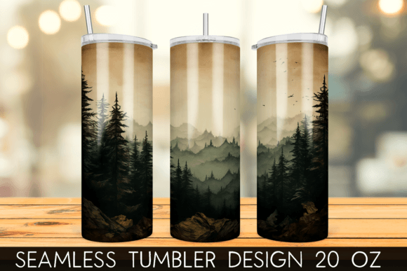 Download Vintage Pine Trees Tumbler Sublimation - Vintage Collection