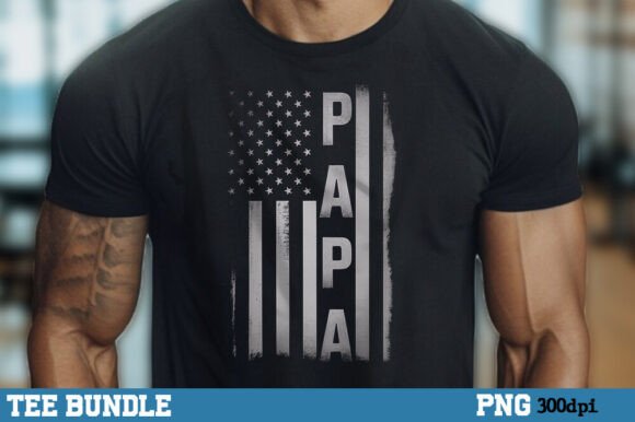 Download PAPA Vintage Design with USA Flag Tshirt - Vintage Collection