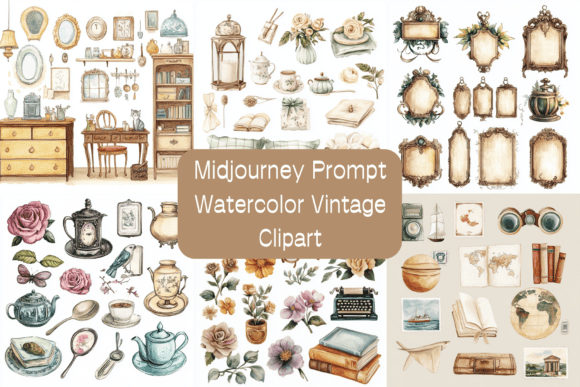 Download Prompt for Watercolor Vintage Clipart - Vintage Collection