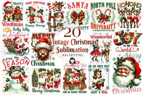 Download Vintage Retro Christmas Sublimation - Vintage Collection