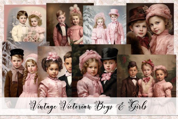 Download Vintage Victorian Christmas Boys &amp; Girls - Vintage Collection