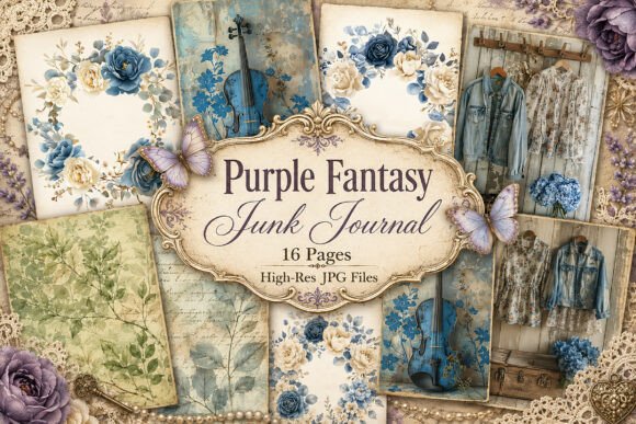 Download Vintage Blue Floral Botanical Paper - Vintage Collection