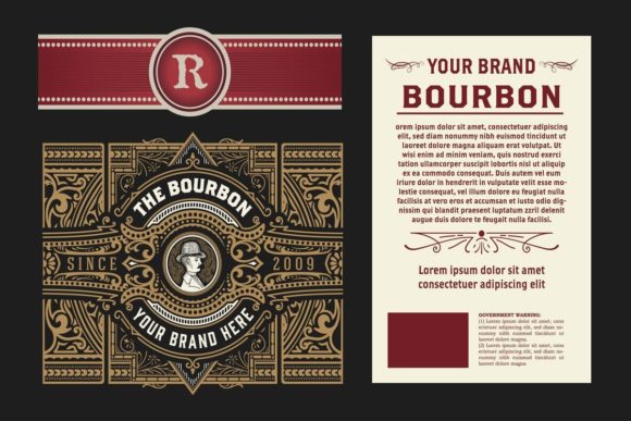 Download Liquor Label Vintage Design Retro Vector Illustration - Vintage Collection