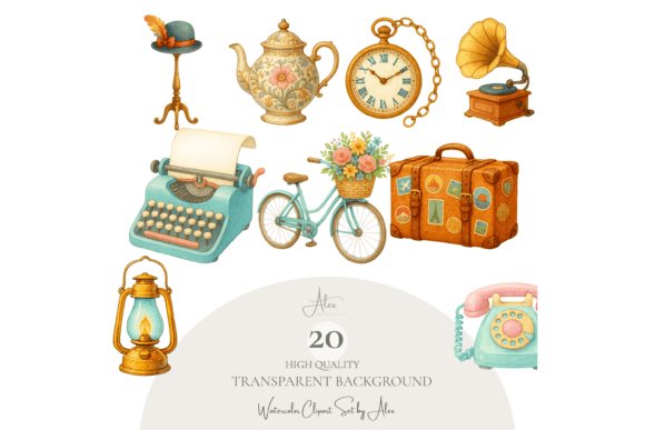 Download Vintage Clipart Bundle - Vintage Collection