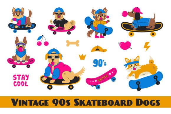 Download Vintage 90s Skateboard Dogs - Vintage Collection