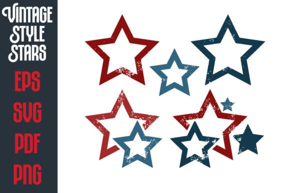Download Vintage Style Patriotic Stars - Vintage Collection