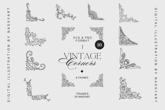 Download Vintage Baroque Corners and Frames Set - Vintage Collection