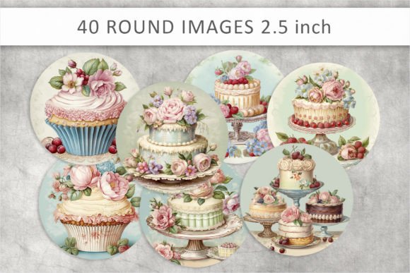 Download 2.5 Inch Circle, Cakes Vintage Images - Vintage Collection