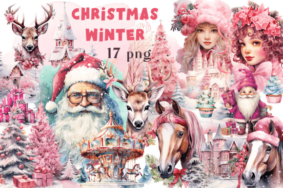 Download Watercolor Christmas Vintage Clipart Pin - Vintage Collection