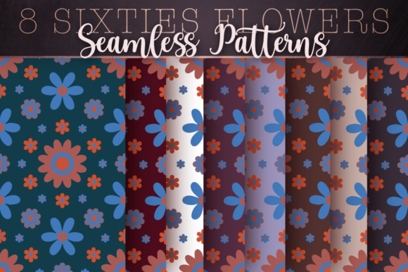 Download Vintage 60s 70s Flowers Seamless Pattern - Vintage Collection