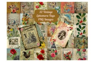 Download 32 Vintage Ephemera Tags Bundle - Vintage Collection