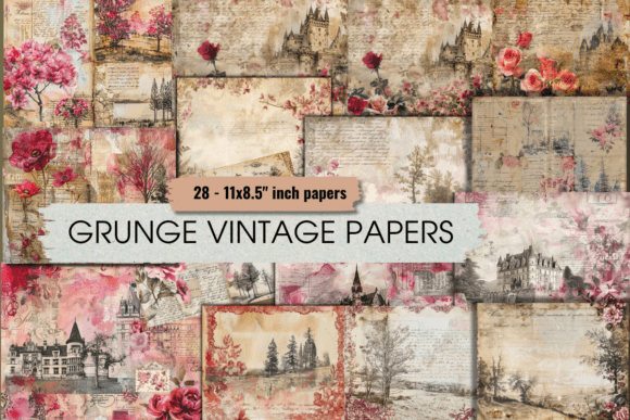 Download Vintage French Country Collage Papers - Vintage Collection